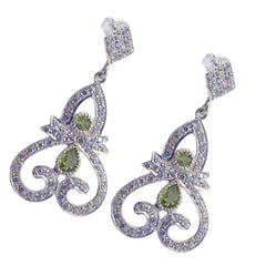 Ayesha Green Stud Earrings with Sparkling Detail