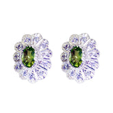 Laura Green Stud Earrings Trendy for Every Occasion Peridot Green Stud