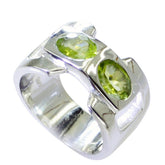Siti silver ring featuring two oval green gemstones in green toi et moi ring design