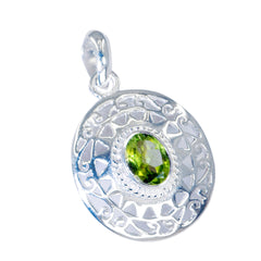 Mila Green Vintage Gemstone Pendant in Sterling Silver