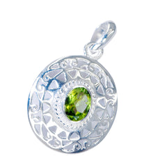 Mila Green Vintage Gemstone Pendant in Sterling Silver