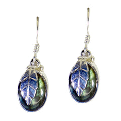 Aiko Grey Dangle Earrings with Leaf Design