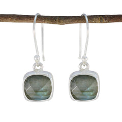 Rina Grey Dangle Earrings with Gemstone Elegance Labradorite Gray Dangle