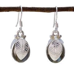Aiko Grey Dangle Earrings with Leaf Design Labradorite Gray Dangle