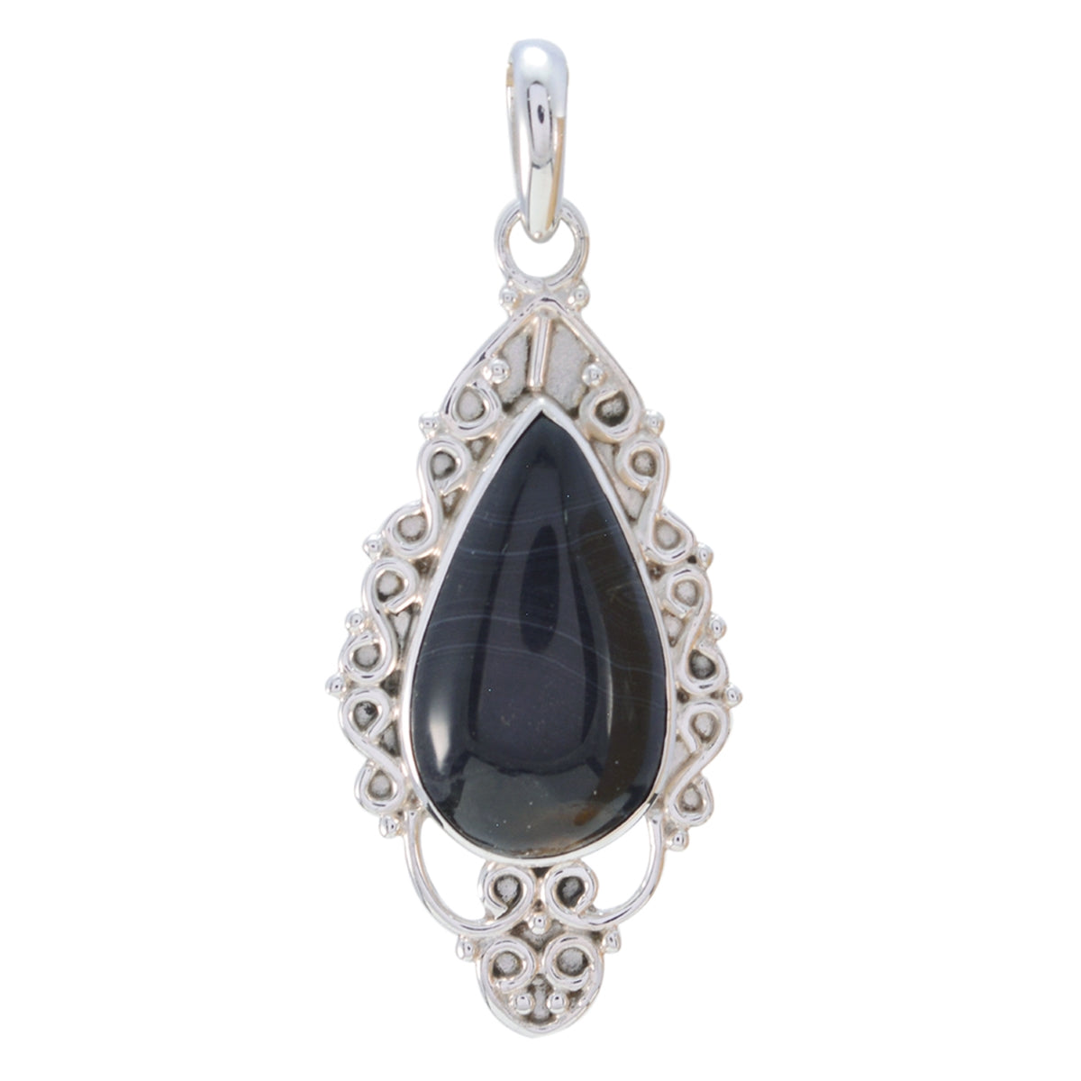 Zoe Grey Rope-Wire Pendant with Elegant Design Jasper grey Grey