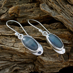 Hua Grey Solitaire Dangle Earrings in Silvera