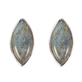 Li Lee Grey Solitaire Stud Earrings for Everyday Elegance Labradorite Gray Stud