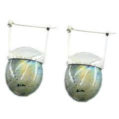 Pauline Grey Solitaire Stud Earrings for Everyday Glam Labradorite Gray Stud