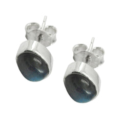 Min-seo Grey Solitaire Stud Earrings for Everyday Glam