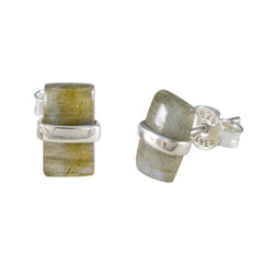 Ling Grey Solitaire Stud Earrings for Everyday Glam