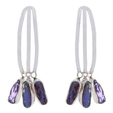 Hye-jin Grey Statement Dangle Earrings for Chic Style Grey Peral Gray Dangle