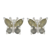 Ida Grey Stud Earrings for Everyday Elegance Labradorite Gray Stud