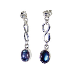 Min-seo Grey Stud Earrings with Elegant Design Labradorite Gray Stud