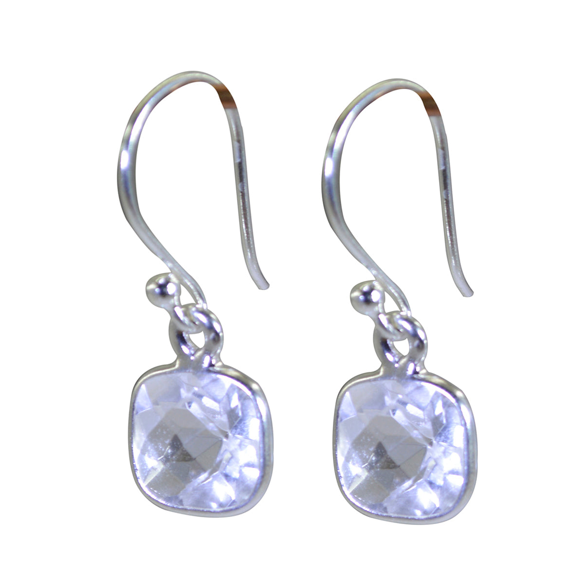 Hana White Dangle Earrings for Stylish Everyday Wear Crystal Quartz White Dangle