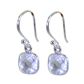 Hana White Dangle Earrings for Stylish Everyday Wear Crystal Quartz White Dangle