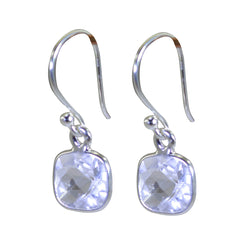 Hana White Dangle Earrings for Stylish Everyday Wear Crystal Quartz White Dangle