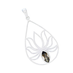 Hanna Handmade Silver Pendant Online with Smoky Gemstone