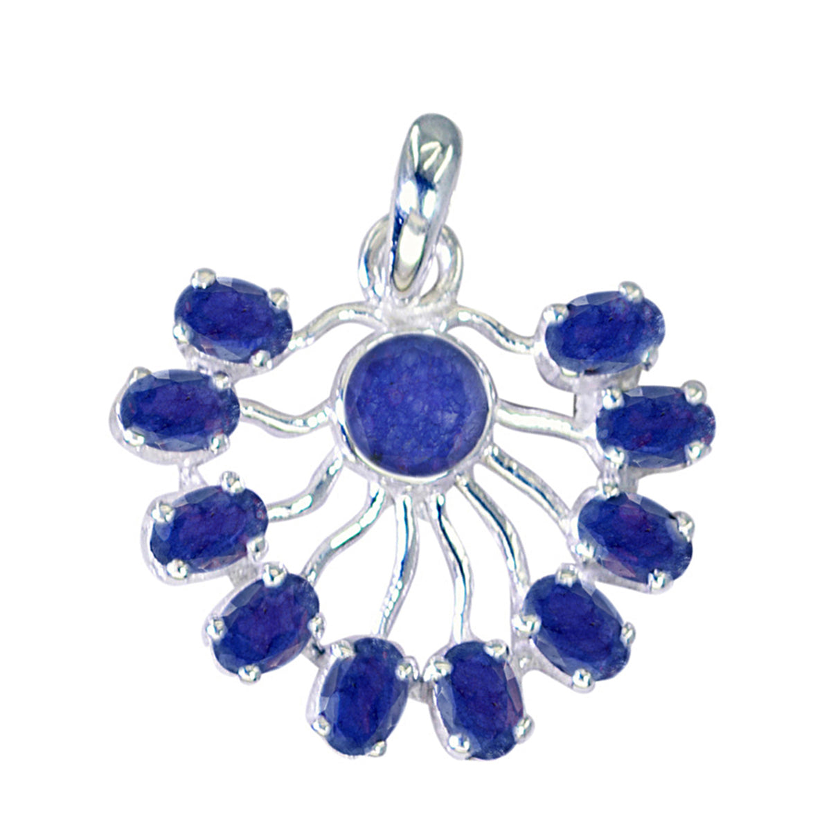 Hanna Blue wedding Statement Pendant Indian Blue Sapphire Blue Blue