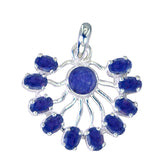 Hanna Blue wedding Statement Pendant Indian Blue Sapphire Blue Blue