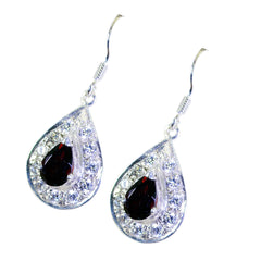 Hanna Red Dangle Earrings with Elegant Gemstone Design