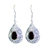 Hanna Red Dangle Earrings with Elegant Gemstone Design Garnet Red Dangle