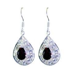 Hanna Red Dangle Earrings with Elegant Gemstone Design Garnet Red Dangle