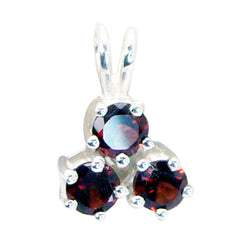 Hanna Red Gemstone Jewelry Triple Stone Pendant Garnet Red Red