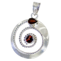 Hannah Red Pendant Necklace - Stylish Silver Jewelry