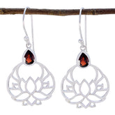 Hannah Red Solitaire Earrings for Everyday Glam Garnet Red Dangle