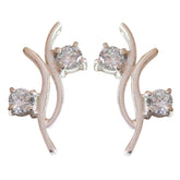 Hannah White Stud Earrings for Effortless Elegance Cubic Zirconia White Stud