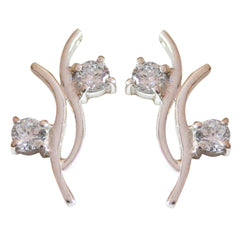 Hannah White Stud Earrings for Effortless Elegance Cubic Zirconia White Stud