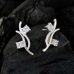 Hannah White Stud Earrings for Effortless Elegance