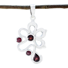 Harper Red Pendant – Stylish Floral Gemstone Jewelry Garnet Red Red