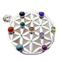 Harper Retro Statement Pendant with Colorful Gemstones