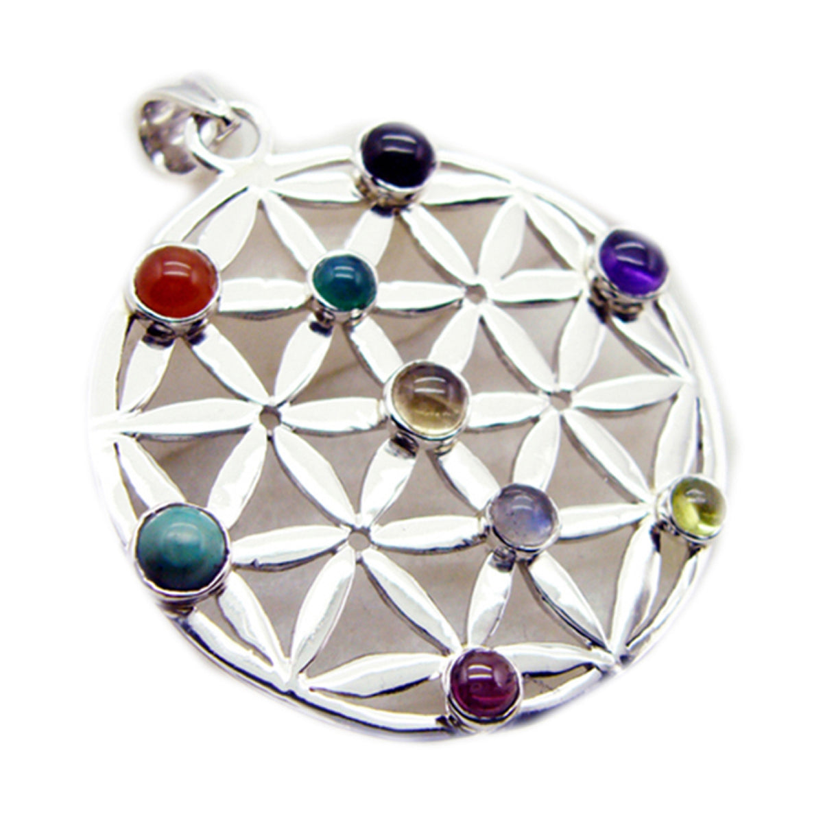 Harper Retro Statement Pendant with Colorful Gemstones Multi Stone multicolor Multicolor