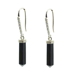 Haruka Black Dangle Earrings for Everyday Elegance Black Onyx Black Dangle