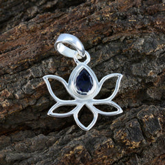 Hazel Blue Pendant Jewelry - Elegant Lotus Design