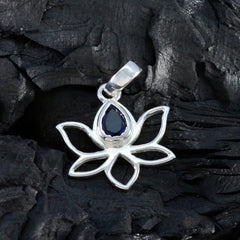 Hazel Blue Pendant Jewelry - Elegant Lotus Design