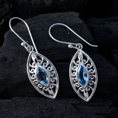Hazel Blue Solitaire Earrings - Elegant Gemstone Jewelry