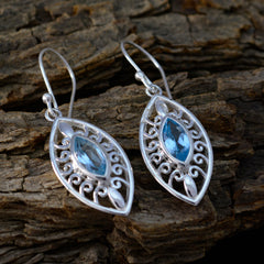 Hazel Blue Solitaire Earrings - Elegant Gemstone Jewelry