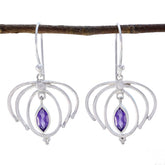 Hazel Purple Earrings for Parties - Unique Design Amethyst Purple Dangle