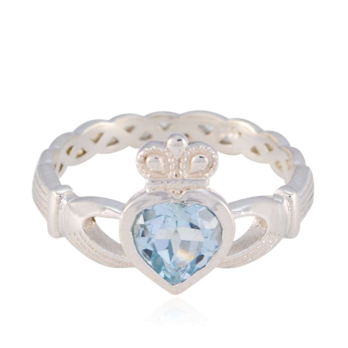 Zazlle Heart-Shaped Gemstone Ring for Everyday Glam Blue Topaz Blue