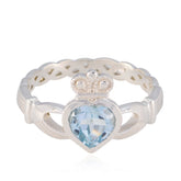Zazlle Heart-Shaped Gemstone Ring for Everyday Glam Blue Topaz Blue