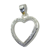 Natcha Heart Shaped Pendant for Women with Sparkling Stones White Cz White White