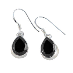 Hye-jin Black Solitaire Earrings for Every Occasion Black Onyx Black Dangle