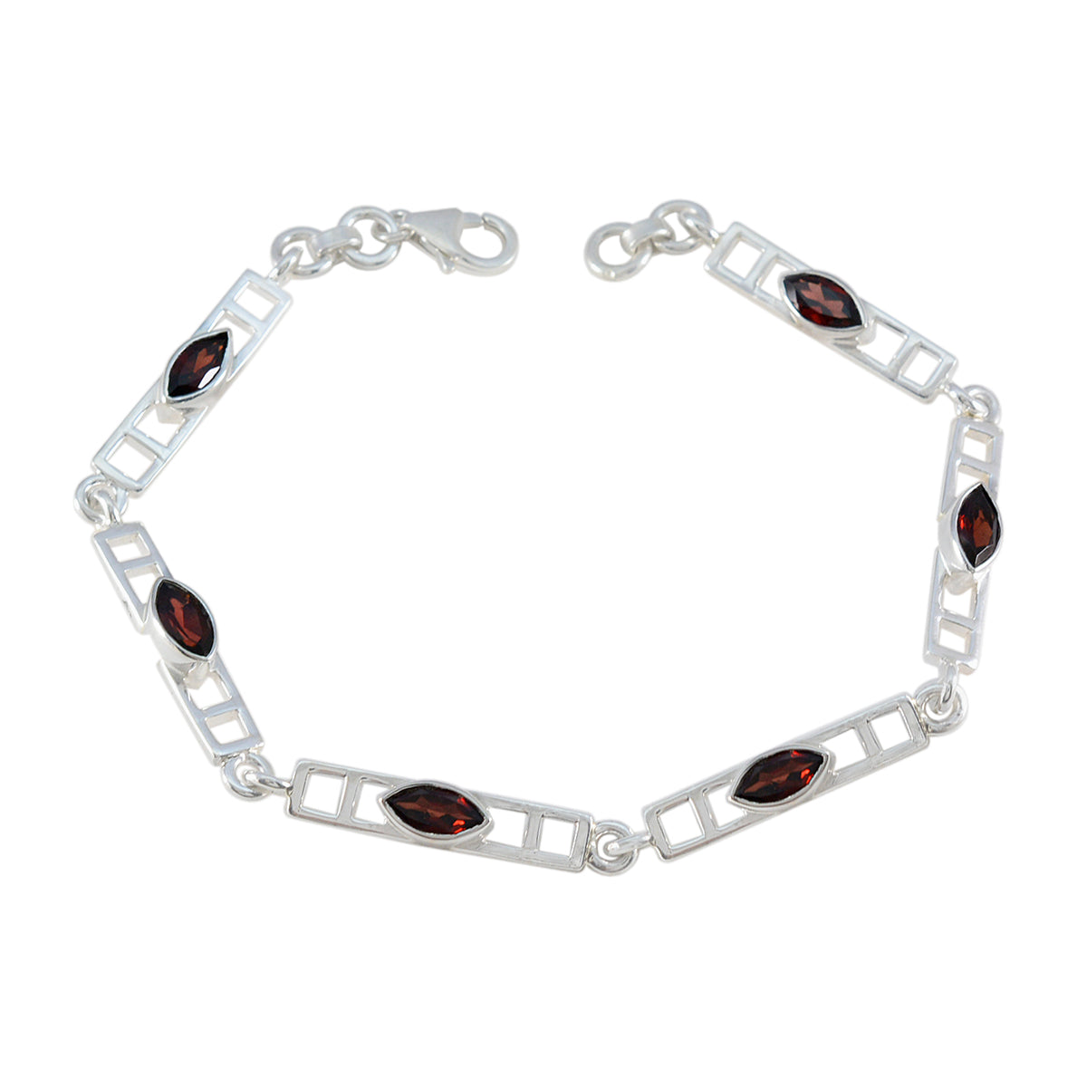 Ida Joy Red Links Bracelet for Everyday Elegance Garnet Red