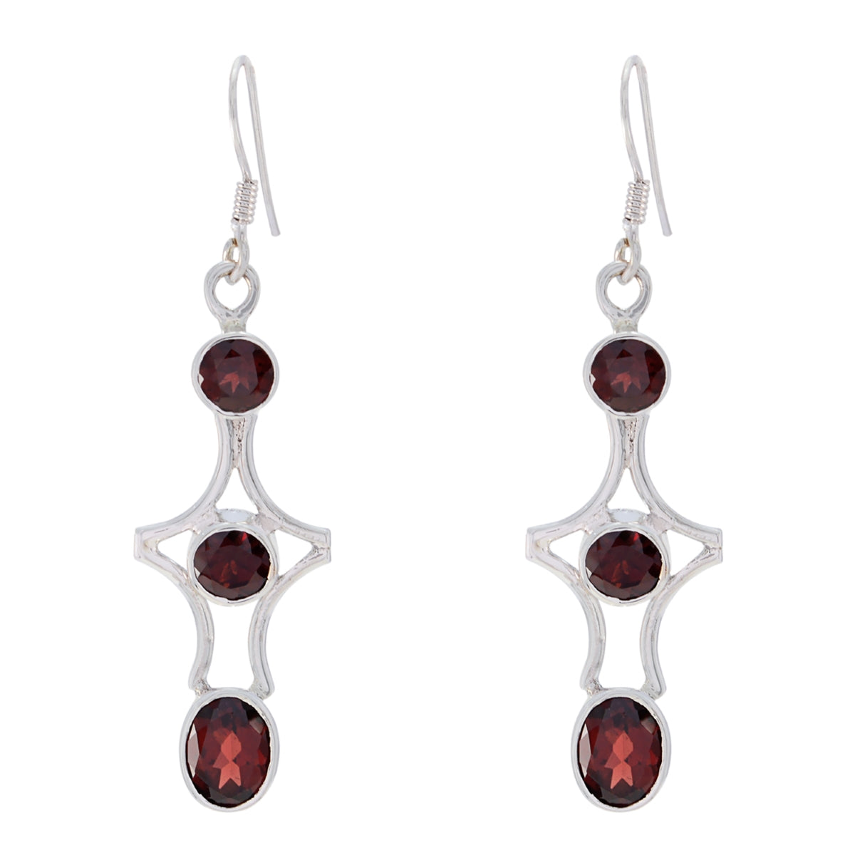 Ida Red Featherlight Earrings for Stylish Everyday Wear Garnet Red Dangle