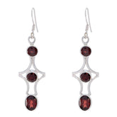 Ida Red Featherlight Earrings for Stylish Everyday Wear Garnet Red Dangle