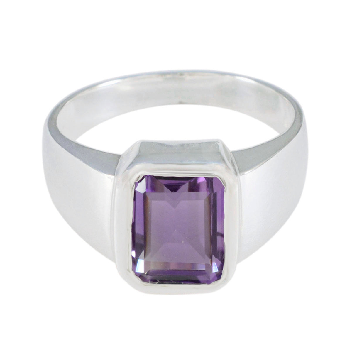 Natcha Purple Solitaire Ring India with Amethyst Gem Amethyst Purple