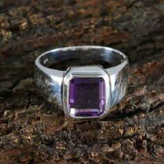Natcha Purple Solitaire Ring India with Amethyst Gem